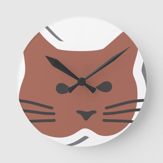 かわいい猫2 ラウンド壁時計 (正面)