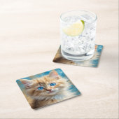 かわいい猫37823 スクエアペーパーコースター (インサイチュ)