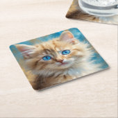 かわいい猫37823 スクエアペーパーコースター (アングル)