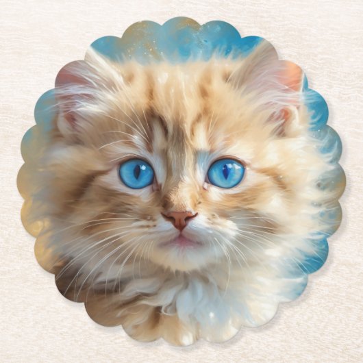 かわいい猫37823 ペーパーコースター (正面)