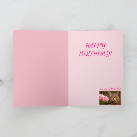 かわいい猫50と素晴らしい誕生日 カード (内部)