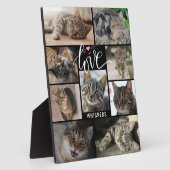かわいい猫9枚の写真コラージュラブ名前 フォトプラーク (側面)