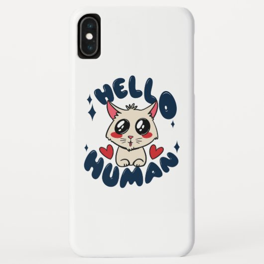 かわいい猫 こんにちは人 Case-Mate iPhoneケース (裏面)