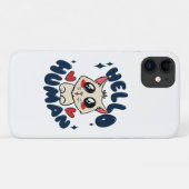 かわいい猫 こんにちは人 Case-Mate iPhoneケース (裏面(横))