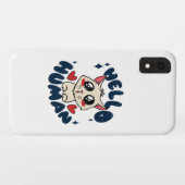 かわいい猫 こんにちは人 Case-Mate iPhoneケース (裏面(横))