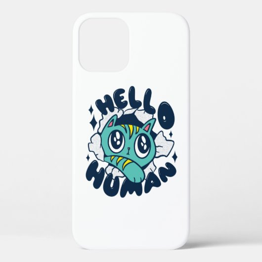 かわいい猫 こんにちは人 Case-Mate iPhoneケース (裏面)