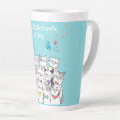 かわいい猫、ふわふわの小さな幸せ カフェラテマグ (右アングル)