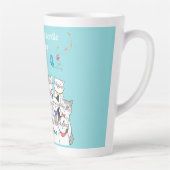 かわいい猫、ふわふわの小さな幸せ カフェラテマグ (右)