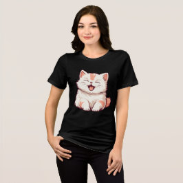 かわいい猫 - よく笑う トライブレンドＴシャツ