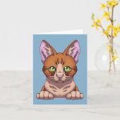 かわいい猫 カード (黄色い花)