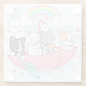 かわいい猫 ガラスコースター (裏面)