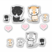 かわいい猫+キットン+タキシード+オレンジタビー+グレー シール (正面)