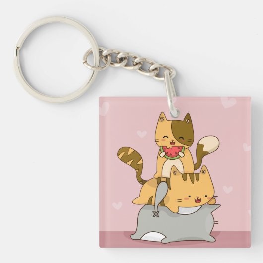 かわいい猫 キーホルダー (正面)