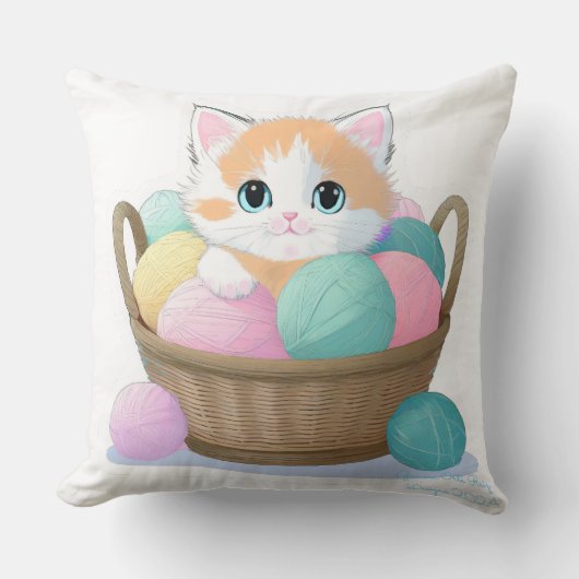 かわいい猫 クッション (正面)