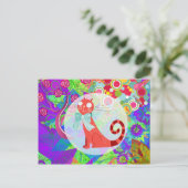 かわいい猫 クレイジーキャットレディ ギフト 輝く色彩 ポストカード (スタンド正面)