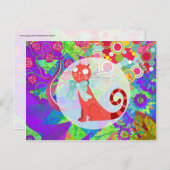 かわいい猫 クレイジーキャットレディ ギフト 輝く色彩 ポストカード (正面/裏面)