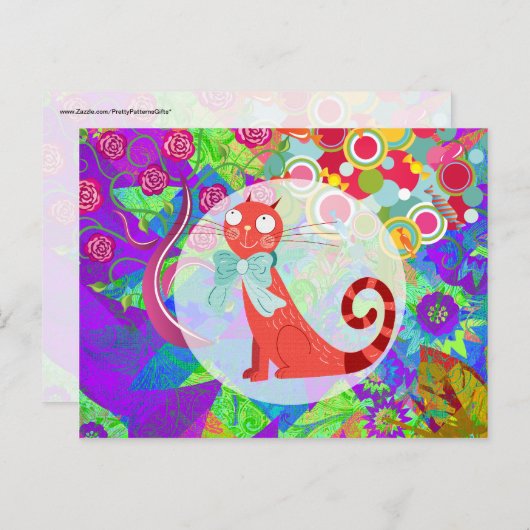 かわいい猫 クレイジーキャットレディ ギフト 輝く色彩 ポストカード (正面/裏面)