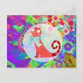 かわいい猫 クレイジーキャットレディ ギフト 輝く色彩 ポストカード (正面)