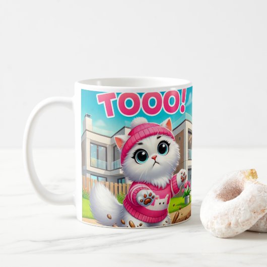 かわいい猫 コーヒーマグカップ (ドーナツ)