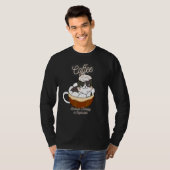 かわいい猫 コーヒー セラピーは高いからね 1 Tシャツ (正面フル)