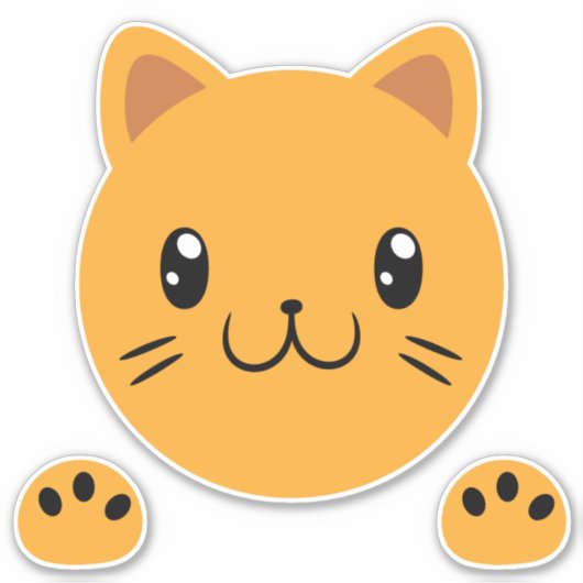 かわいい猫 シール (正面)