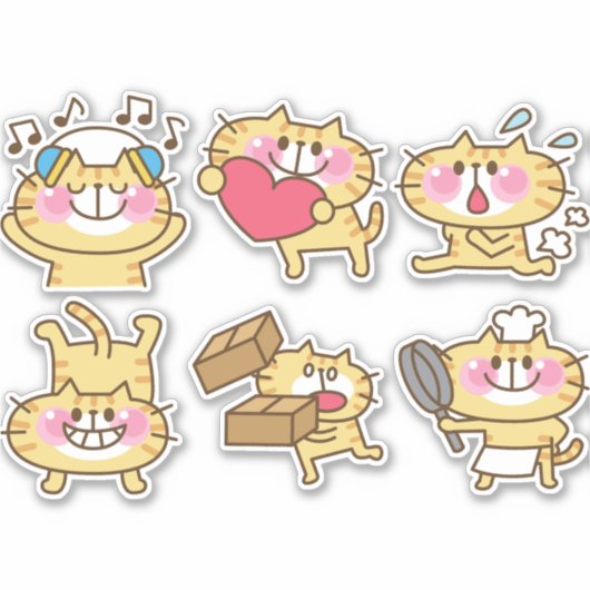 かわいい猫 シール (正面)