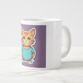かわいい猫 ジャンボコーヒーマグカップ (正面右)