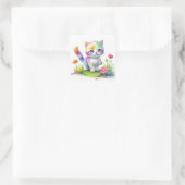 かわいい猫 スクエアシール (バッグ)