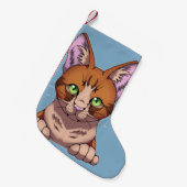 かわいい猫 スモールクリスマスストッキング (正面 (吊り時))