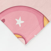 かわいい猫、ドーナツ、星の模様 フリースブランケット (角)
