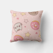 かわいい猫、ドーナツ、星柄 クッション (裏面)