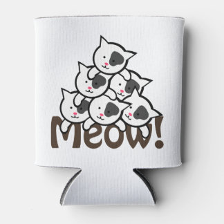 かわいい猫（ニャー）ブラック 缶クーラー