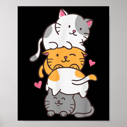 かわいい猫 ネコ キティ アニメ 可愛い ネコ ポスター (正面)