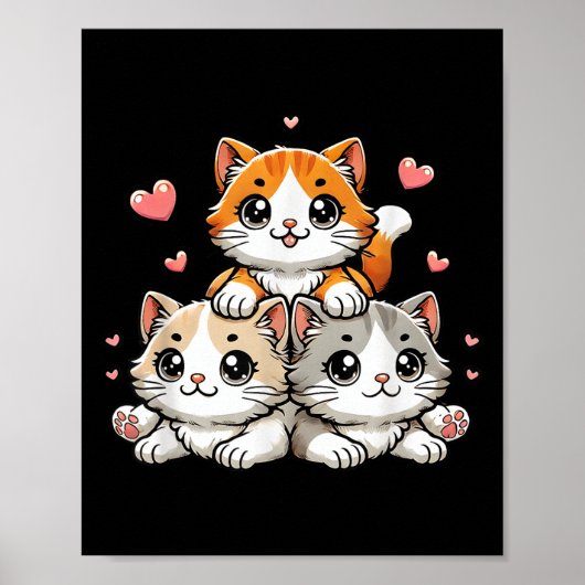 かわいい猫 ネコ 猫好き ギフト ポスター (正面)