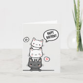 かわいい猫 ハッピーバースデー カード (正面)