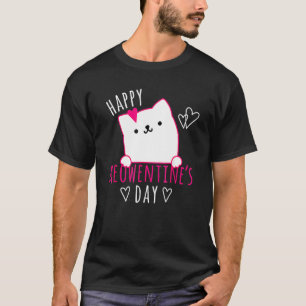 かわいい猫 ハッピー バレンタイン デー ガールズ 子猫 メオウェンティ Tシャツ