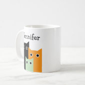 かわいい猫 パーソナライズデザイン コーヒーマグカップ (正面左)