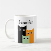かわいい猫 パーソナライズデザイン コーヒーマグカップ (左)