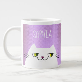 かわいい猫 ピンク ジャンボコーヒーマグカップ