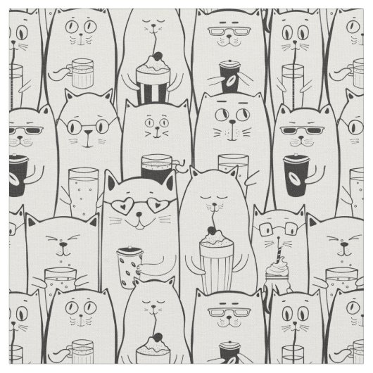 かわいい猫 ファブリック (クローズアップ)