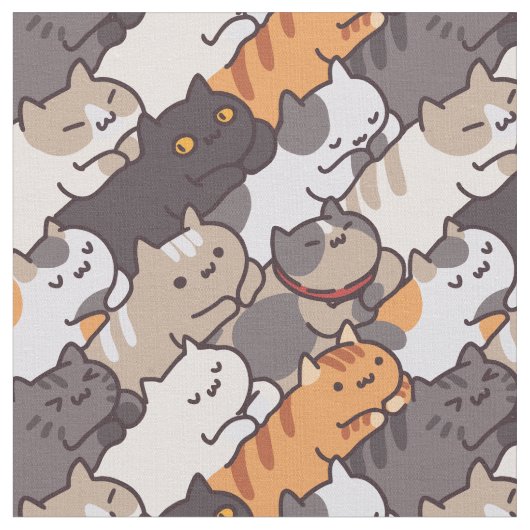 かわいい猫 ファブリック (クローズアップ)