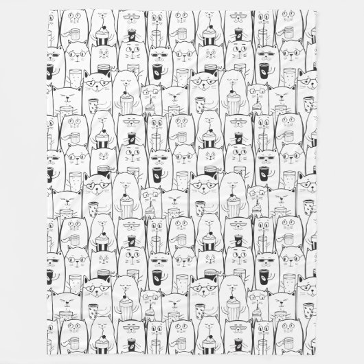 かわいい猫 フリースブランケット (正面)