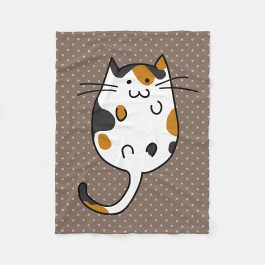 かわいい猫 フリースブランケット (正面)