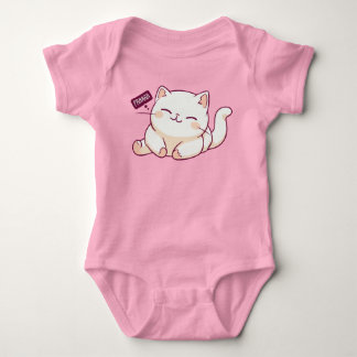 かわいい猫 プリプリ ベビーボディスーツ