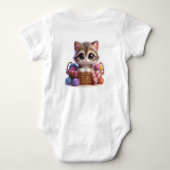 かわいい猫 ベビーボディスーツ (裏面)