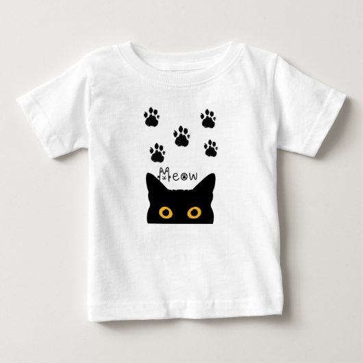 かわいい猫 ベビーTシャツ (正面)