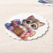 かわいい猫 ペーパーコースター (アングル)