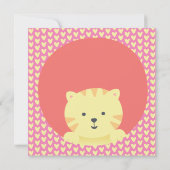 かわいい猫 - ホットピンクの子供の誕生日パーティー招待状 招待状 (裏面)