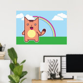 かわいい猫 ポスター (ホームオフィス)