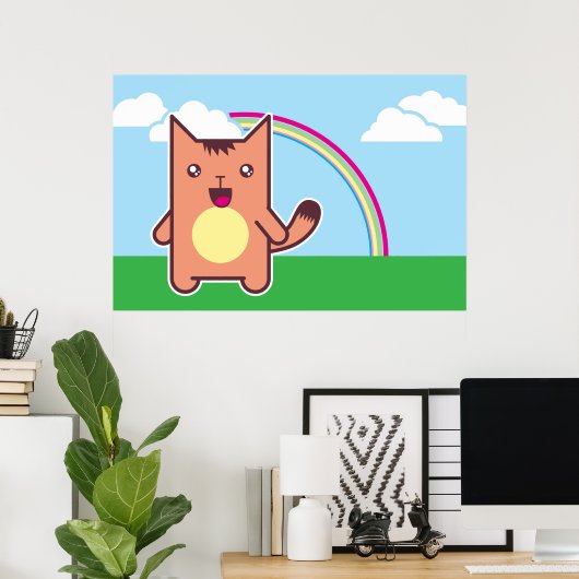 かわいい猫 ポスター (ホームオフィス)